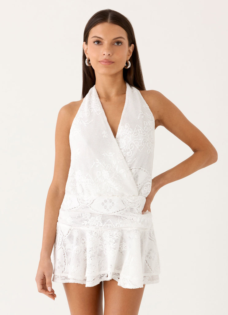 Jovanna Lace Mini Dress - White White / US 12 Jovanna Lace Mini Dress - White White / US 12