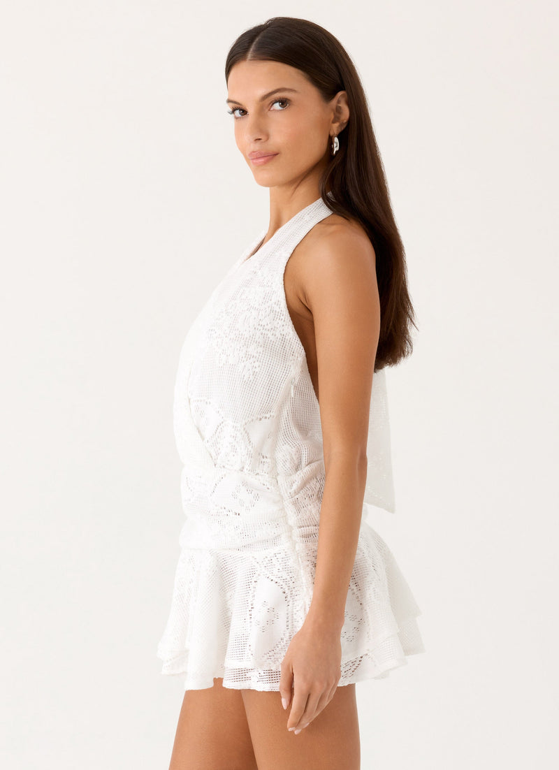 Jovanna Lace Mini Dress - White