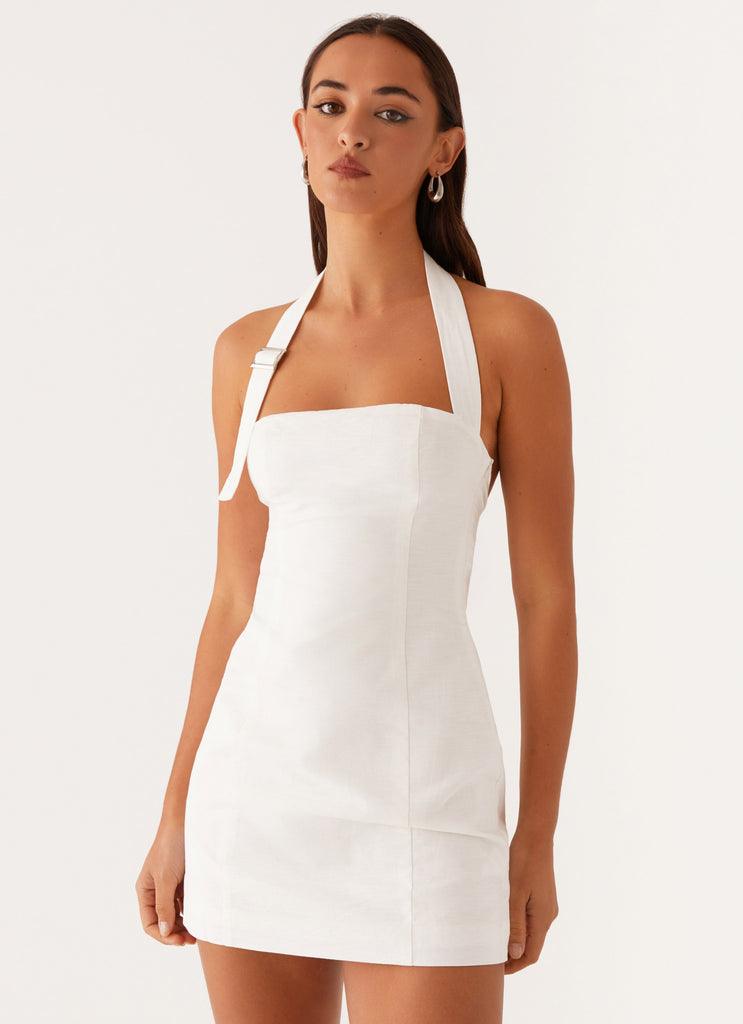 Julianna Linen Mini Dress - White Julianna Linen Mini Dress - White
