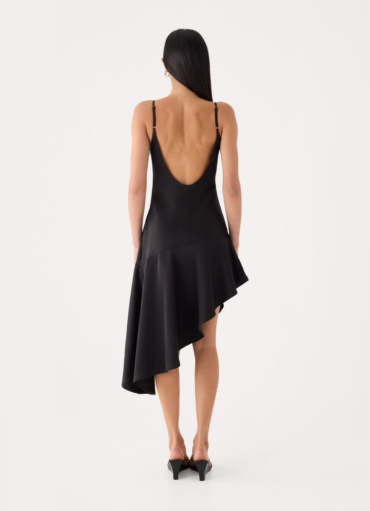Julienna Satin Midi Dress - Black