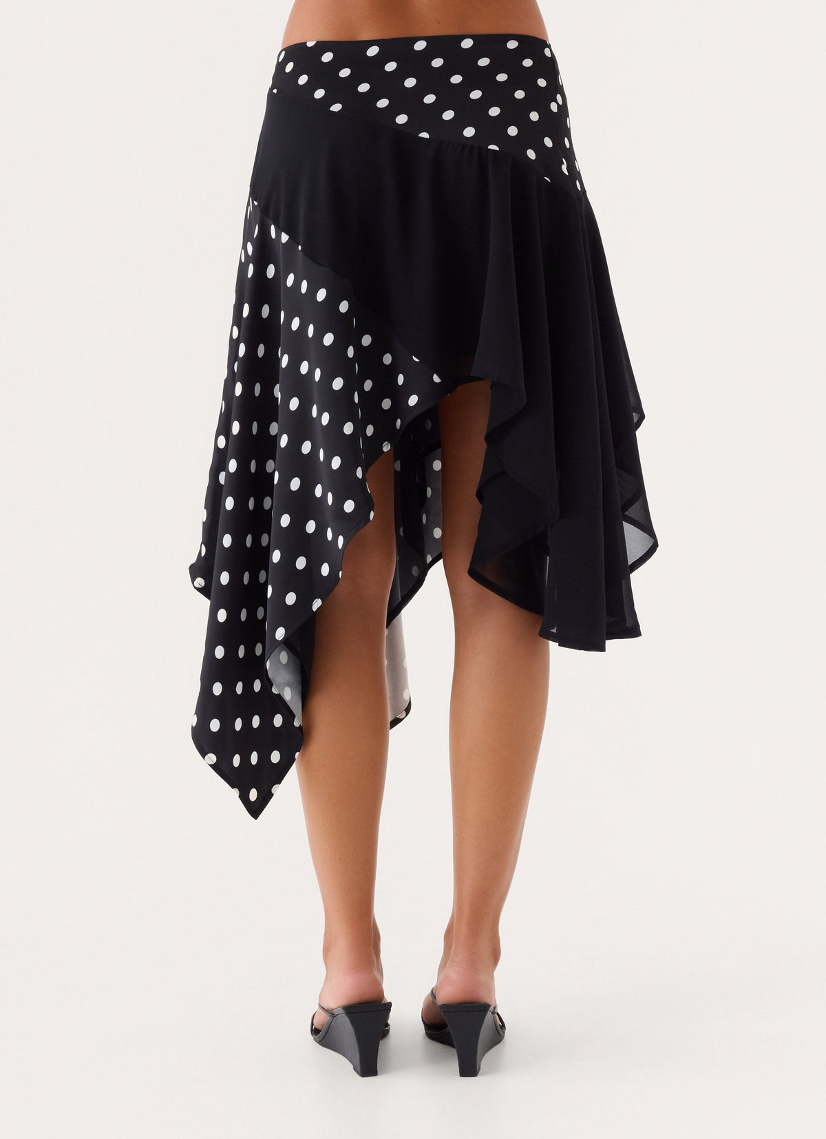 Klose Midi Skirt - Black Polka Dot