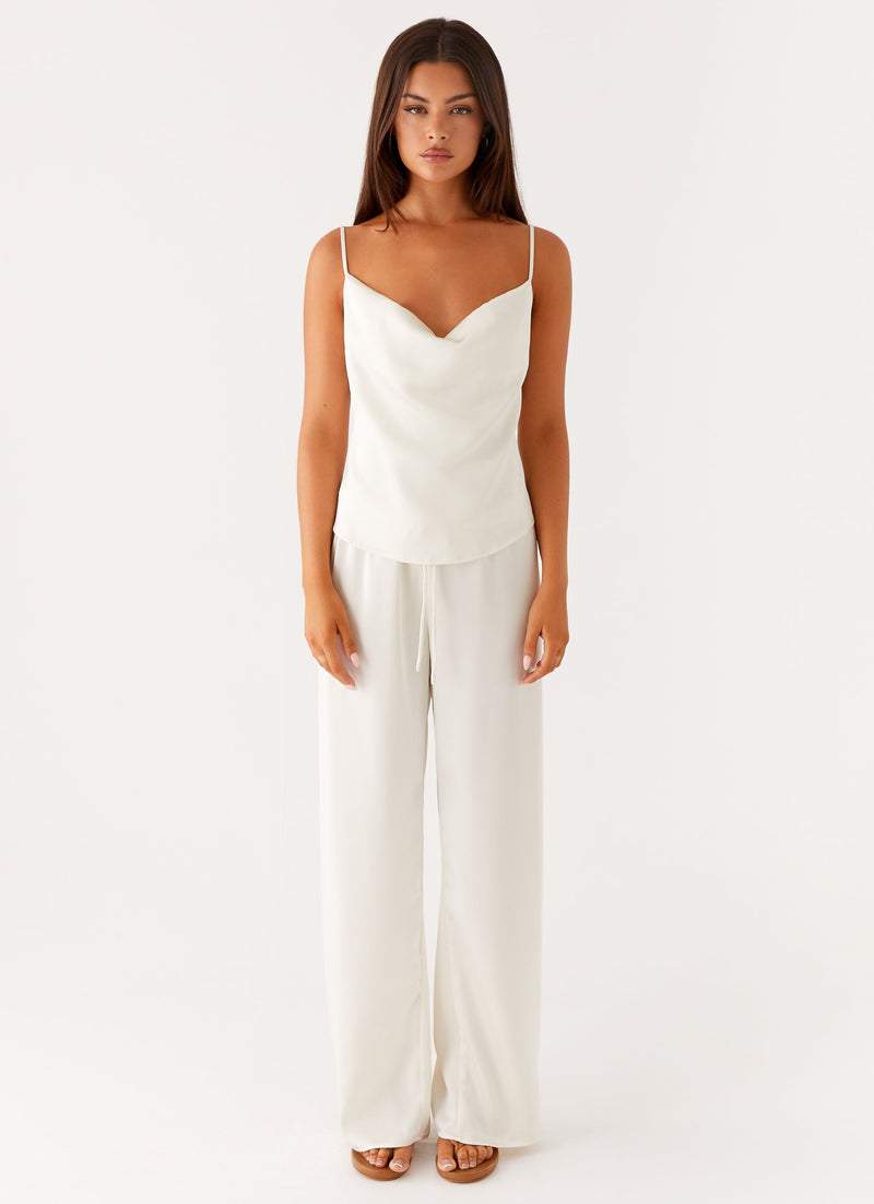 Kaia Cowl Neck Top - Butter
