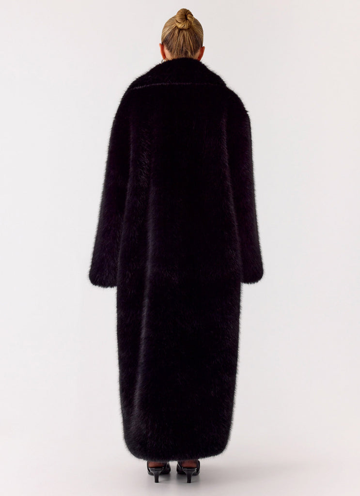 Kamil Faux Fur Maxi Coat - Black