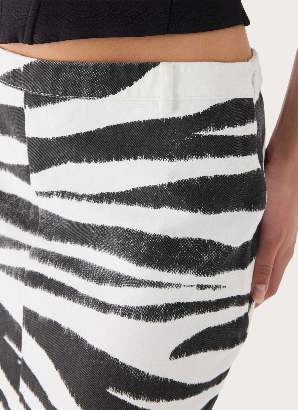 Kamili Low Rise Midi Skirt - Zebra