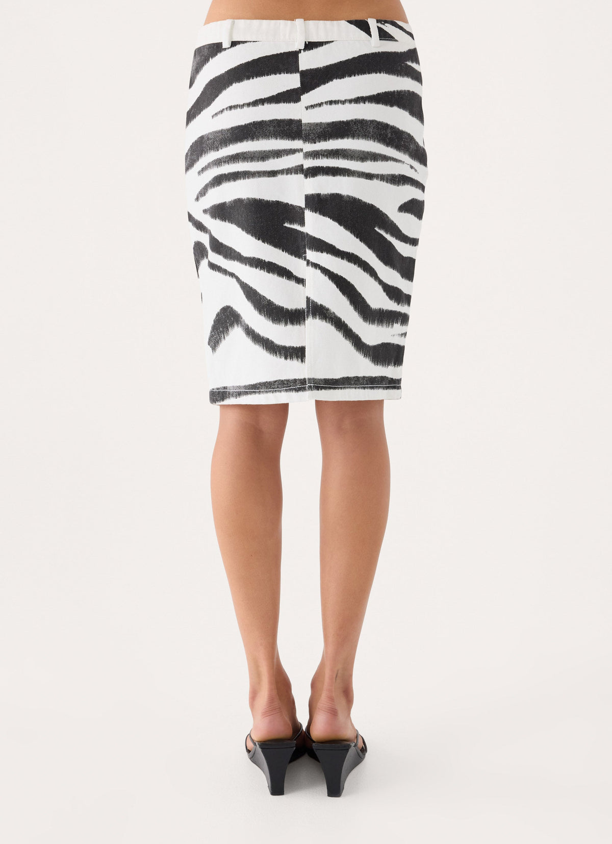 Kamili Low Rise Midi Skirt - Zebra