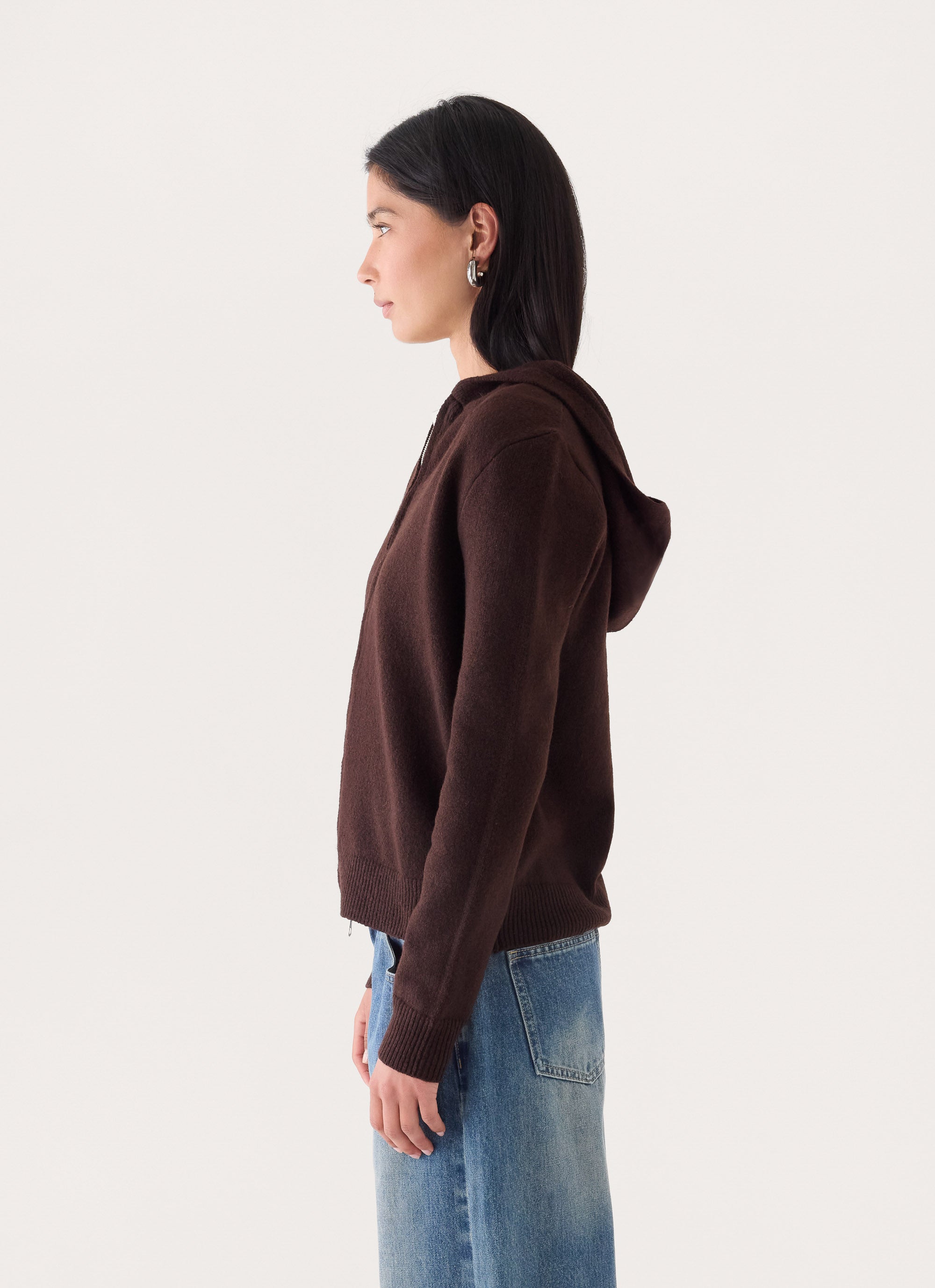 Karina Knit Zip Jumper - Brown – Peppermayo US