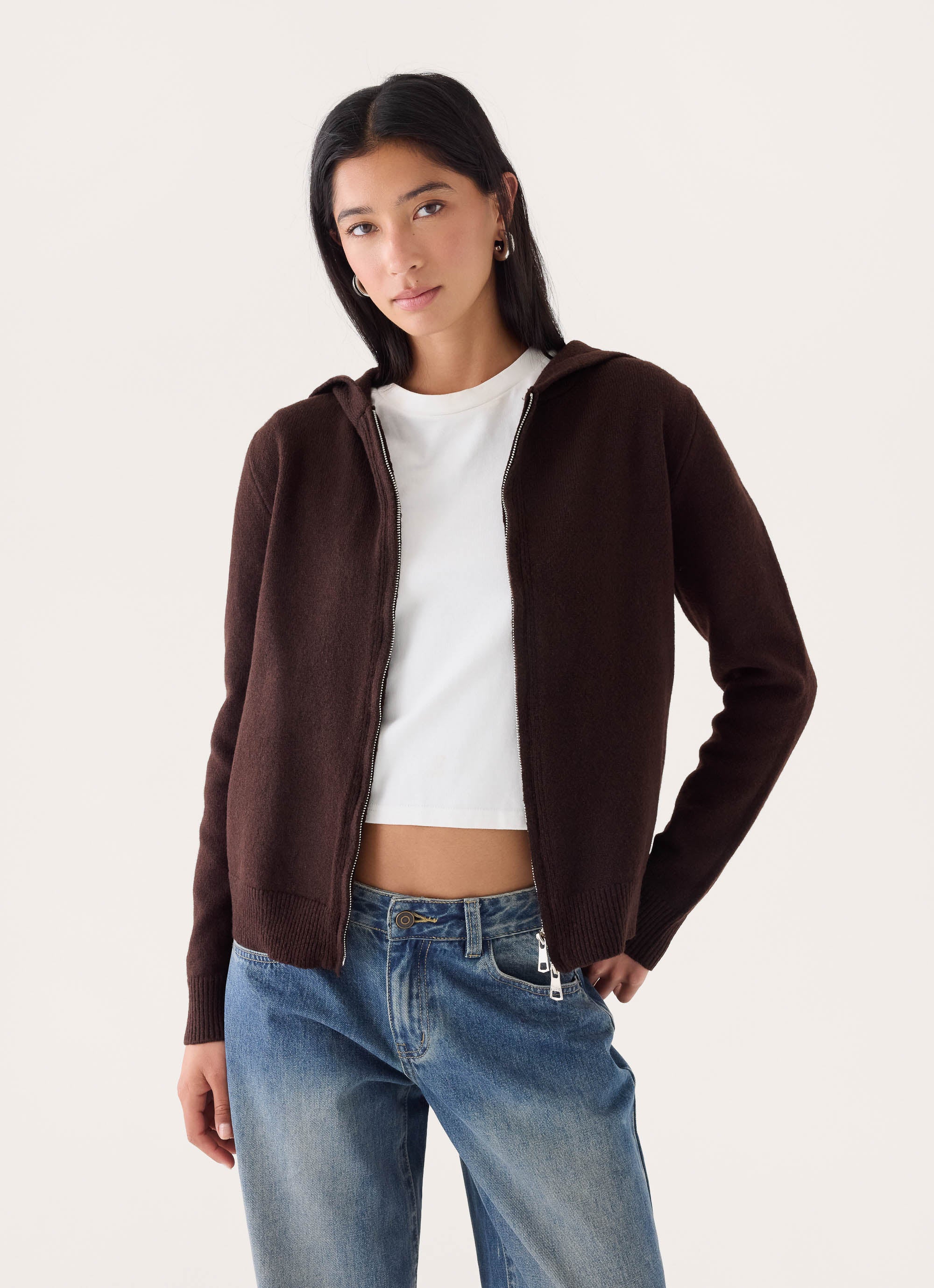 Karina Knit Zip Jumper - Brown – Peppermayo US