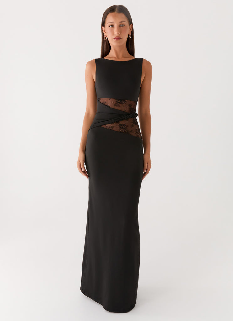 peppermayo black dress Karma Maxi Dress