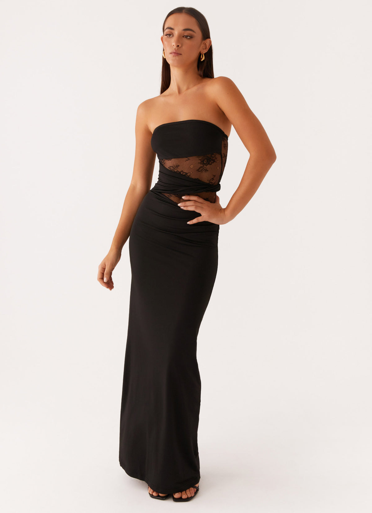 maxi strapless black dress Velvi - Marie - Perfect for making an unforgettable entrance at any special occasion Cyrill Strapless Satin Structured Maxi