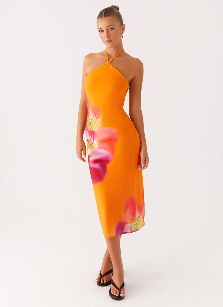 Kea Midi Dress - Orange Tropical Peppermayo US Kea Midi Dress - Orange Tropical Peppermayo US