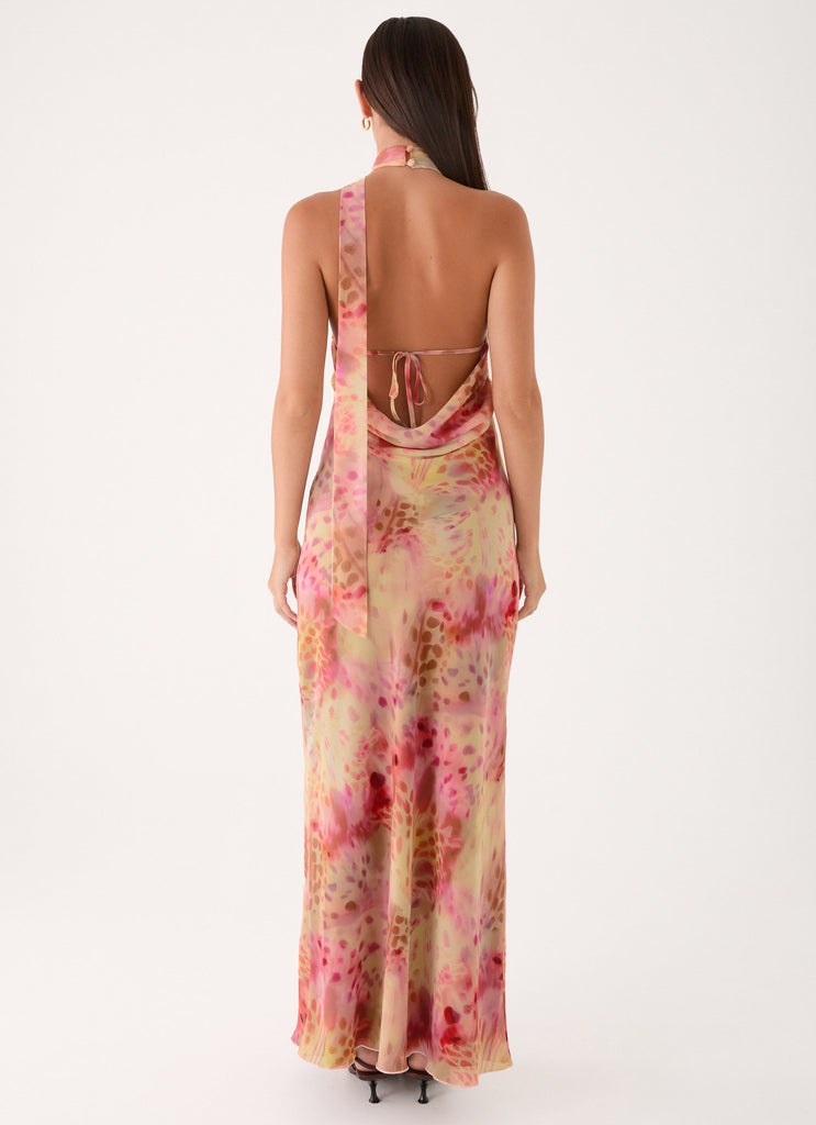 Keena Chiffon Scarf Maxi Dress - Botanic Cheetah Keena Chiffon Scarf Maxi Dress - Botanic Cheetah