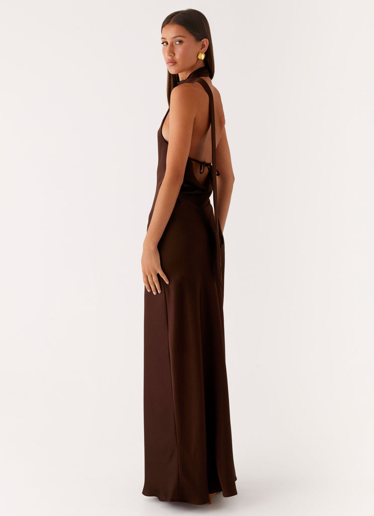 Keena Scarf Maxi Dress - Chocolate