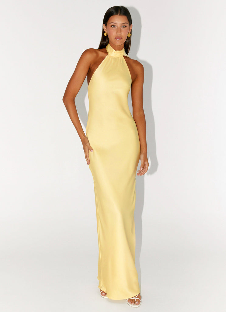 Keena Scarf Maxi Dress - Lemon Lemon / US 6 Keena Scarf Maxi Dress - Lemon Lemon / US 6