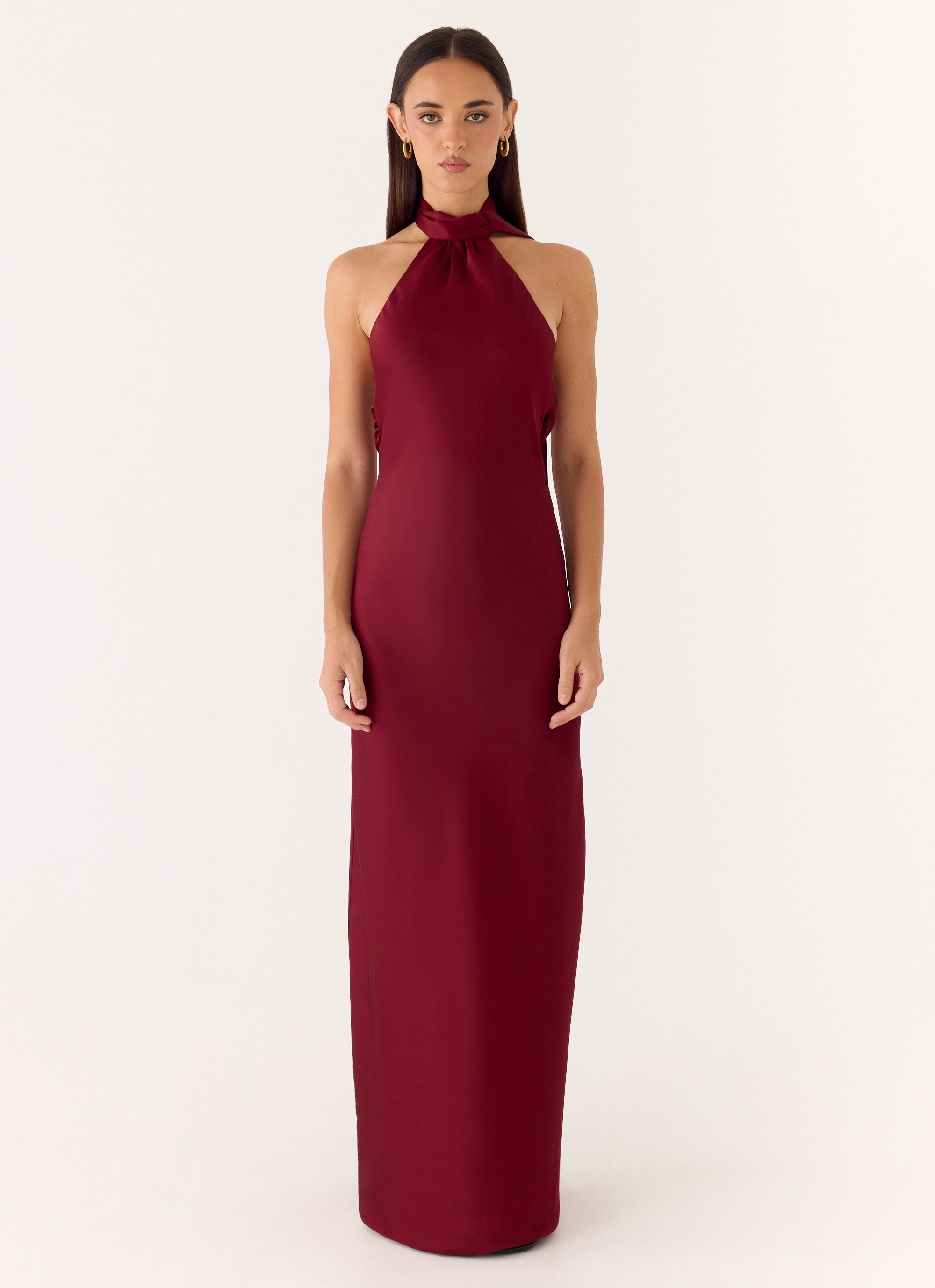 Merlotus Keena Scarf Maxi Dress - Merlot – Peppermayo US