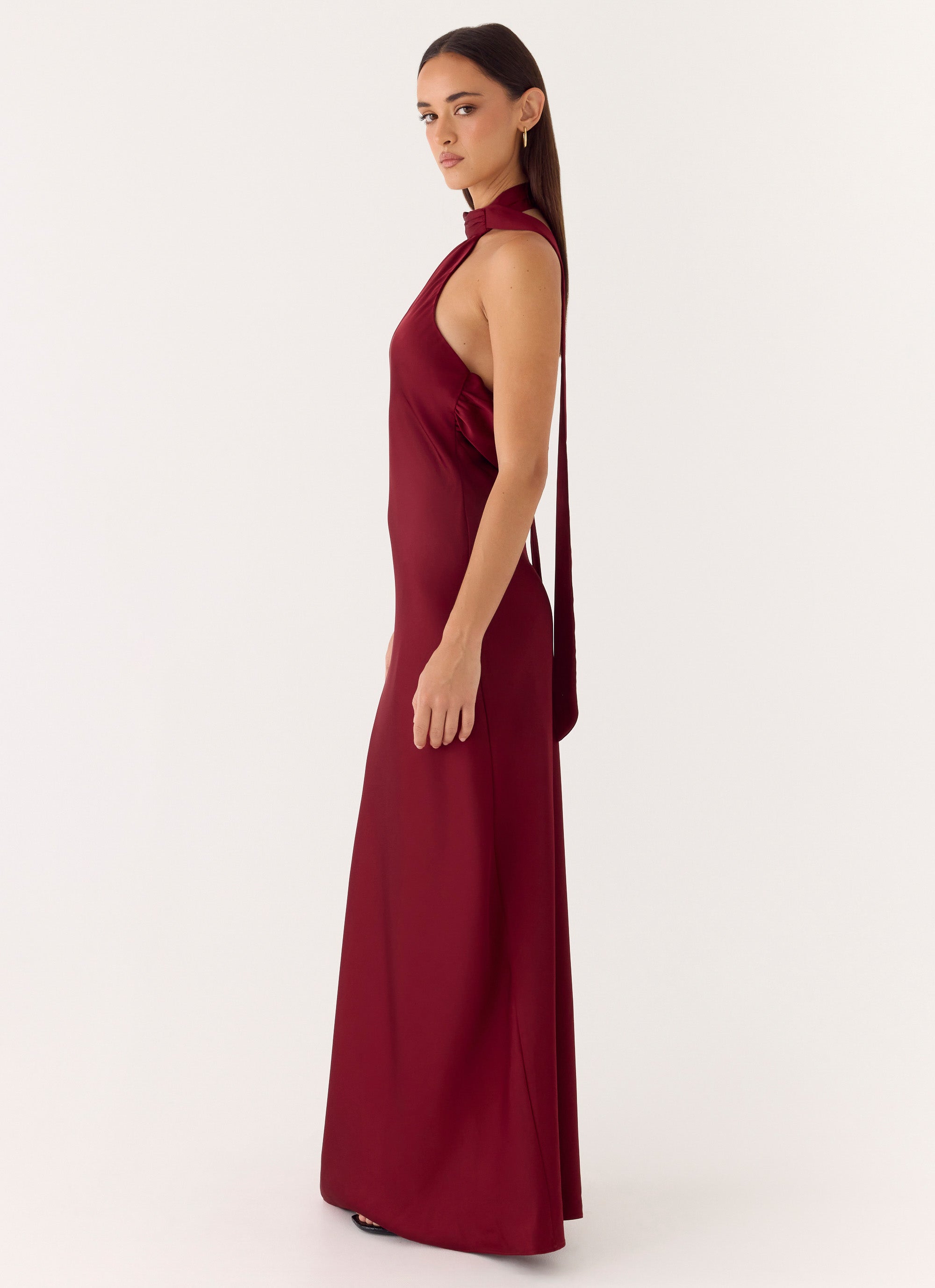 Merlotus Keena Scarf Maxi Dress - Merlot – Peppermayo US