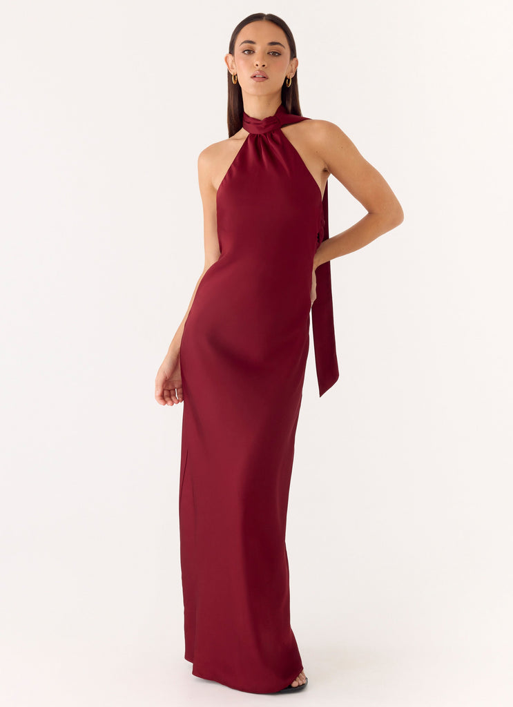 Keena Scarf Maxi Dress - Merlot Merlot / US 10 Keena Scarf Maxi Dress - Merlot Merlot / US 10