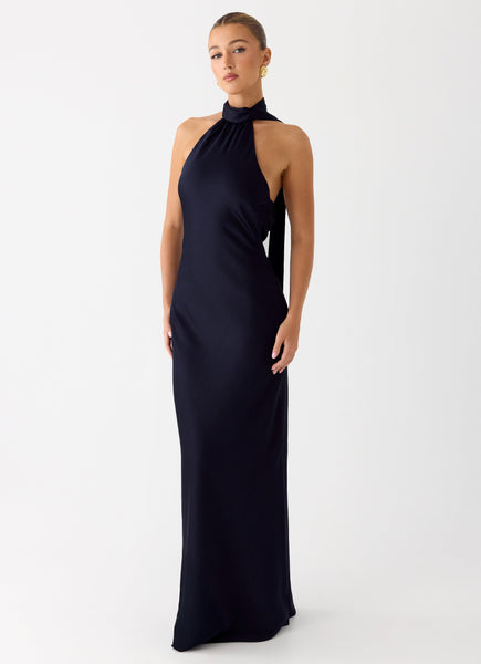 halter neck navy blue dress Keena Scarf Maxi Color:Light Green Floral instock: M_18-20 birthday dinners and nights Dorothy Draper España Mid