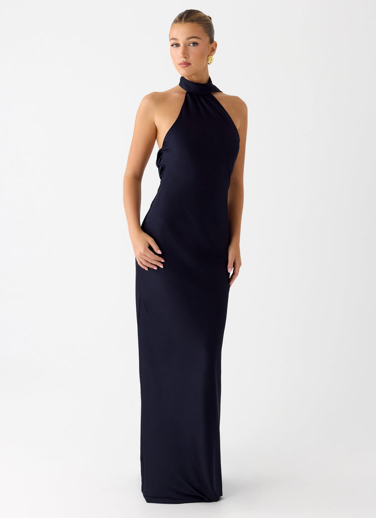 Keena Scarf Maxi Dress - Navy Navy / US 14 Keena Scarf Maxi Dress - Navy Navy / US 14