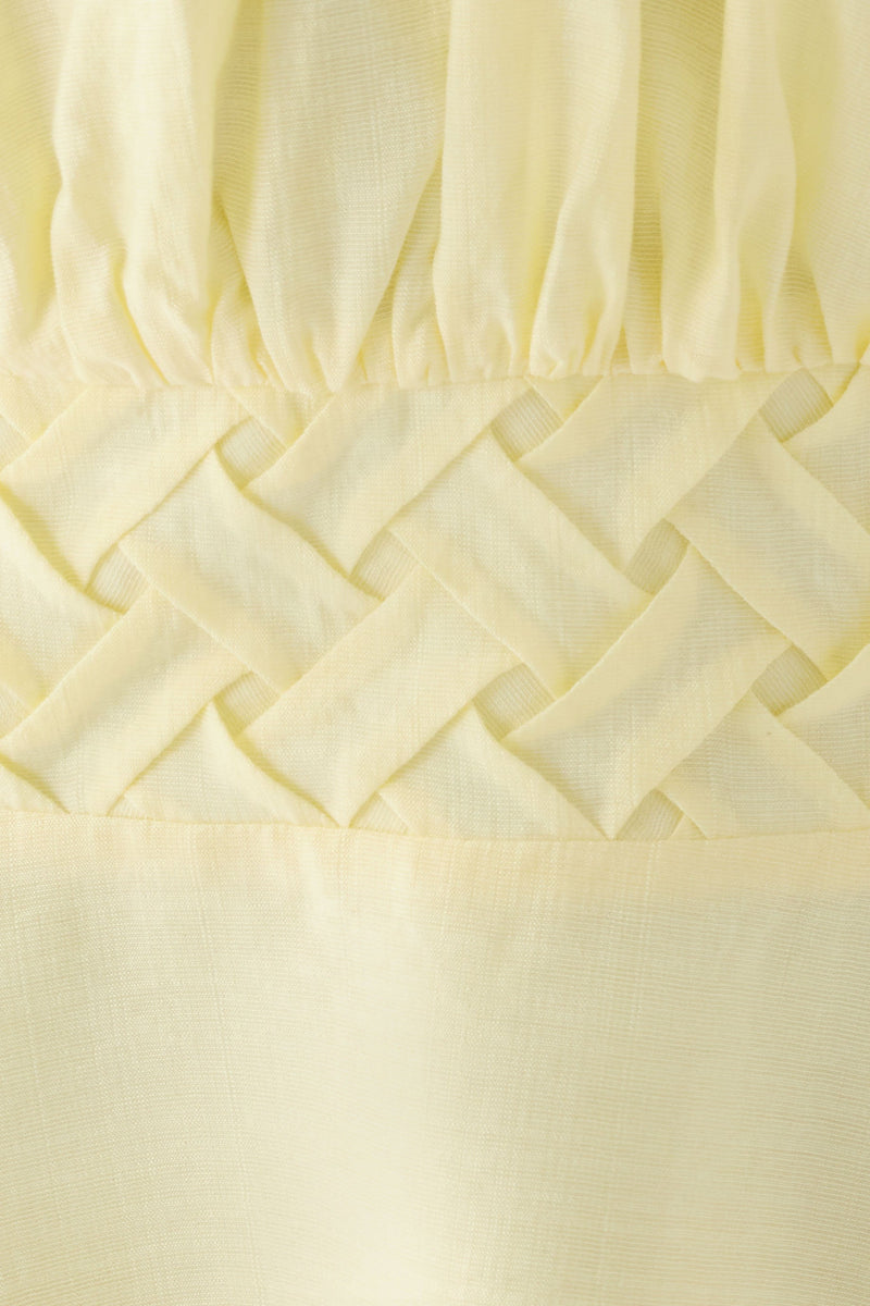 Keep It Secret Crinkle Mini Dress - Baby Yellow