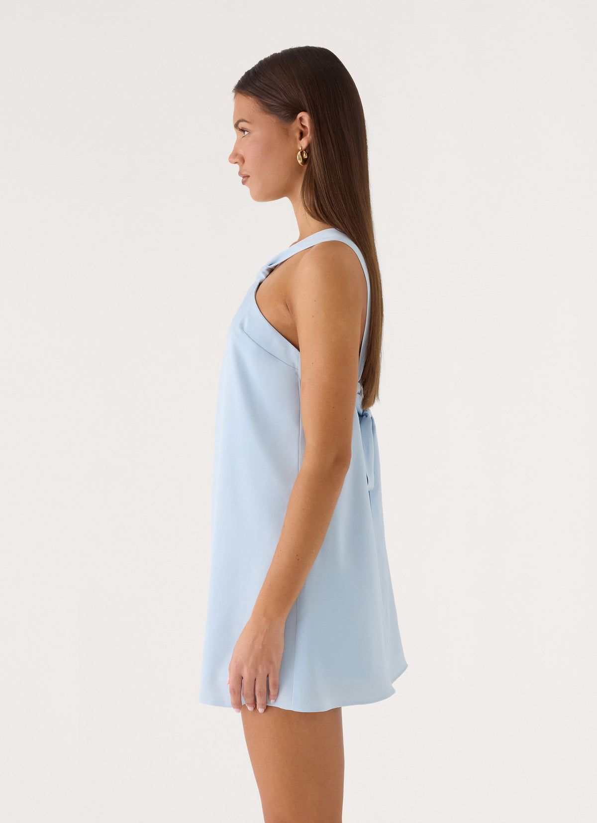 Keira Satin Mini Dress - Blue