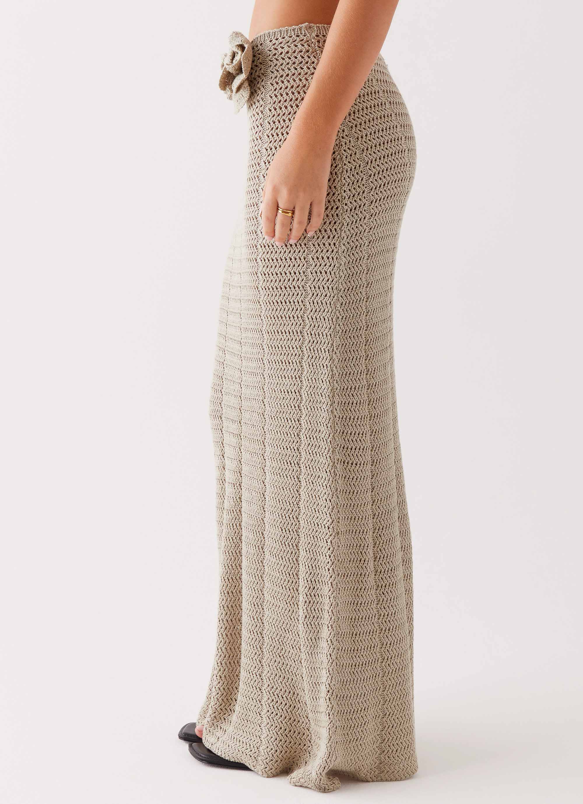 Lucky Brand Women's Crochet Maxi Skirt - Cotton Pull-On Skirt With '90s Boho Style