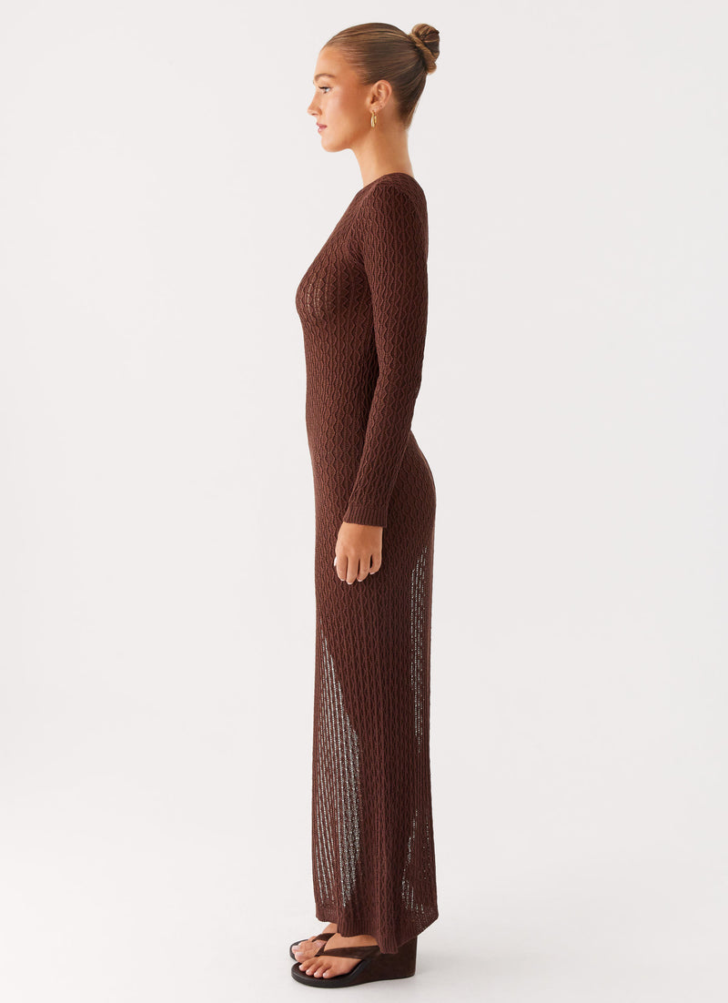 Kerri Knit Maxi Dress Dark Chocolate 2