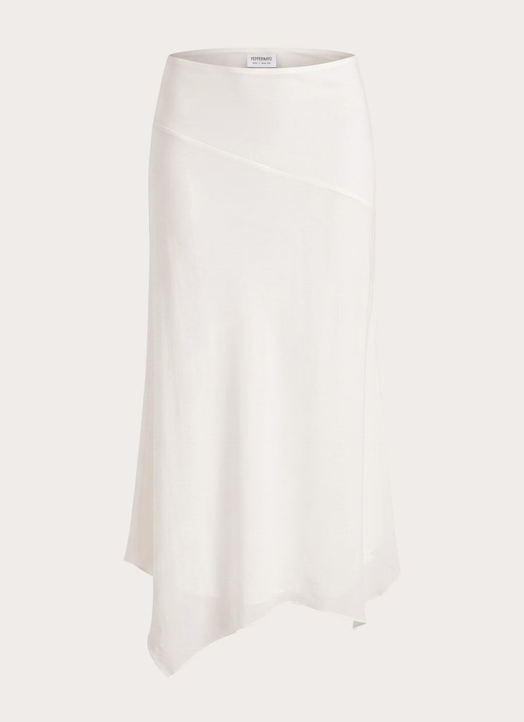 Kerrie Hanky Midi Skirt - White