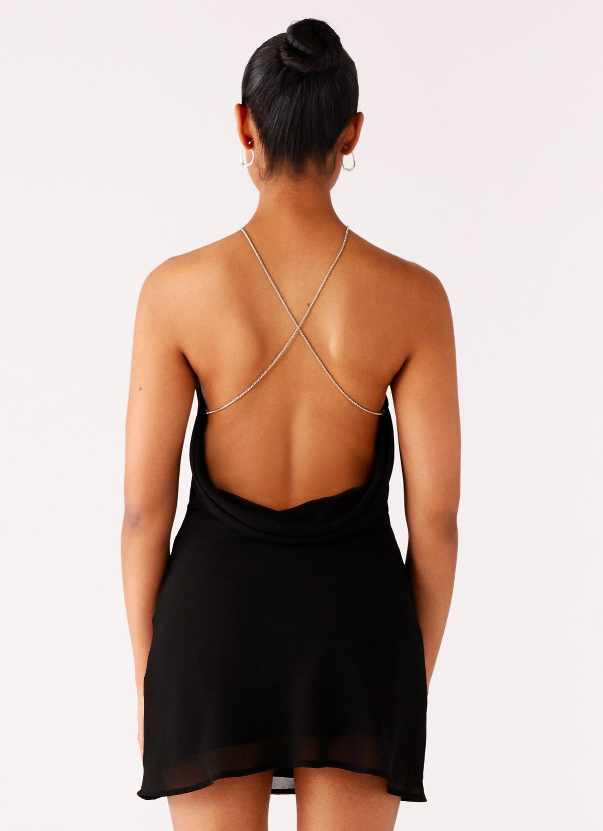 Key Hole Cowl Neckline Mini Dress