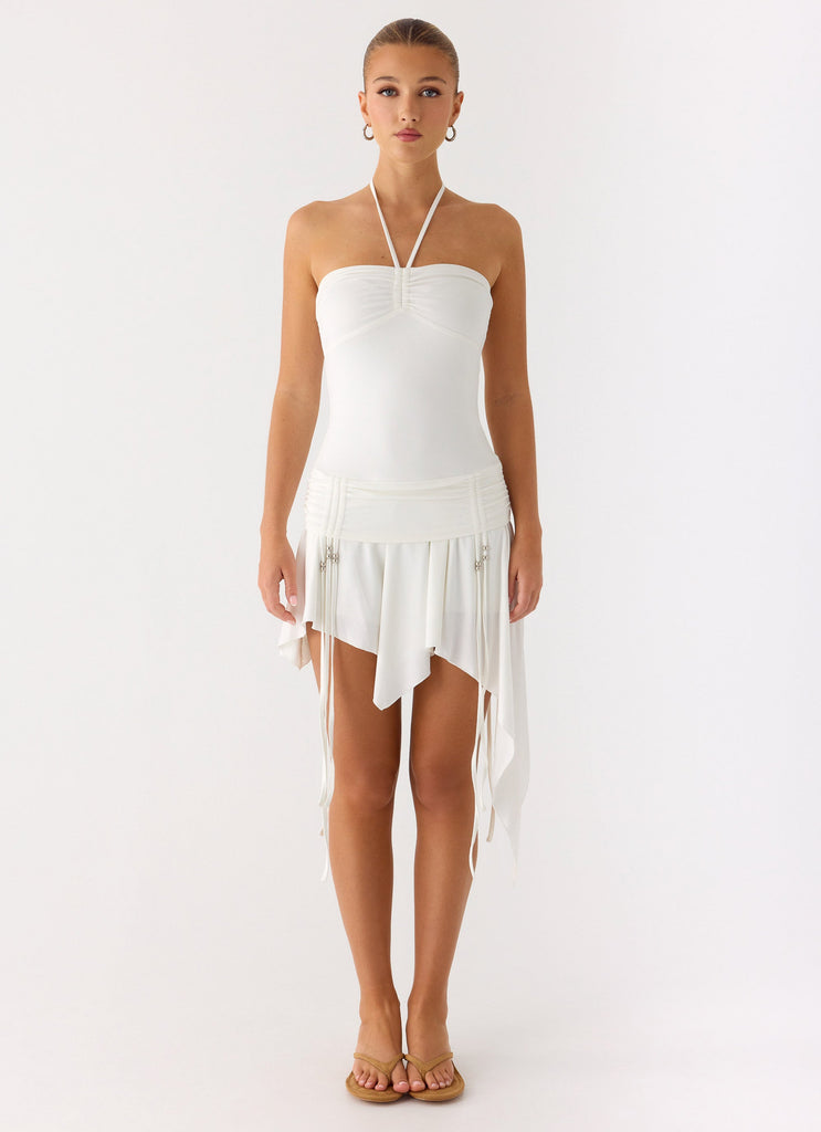 Khalida Jersey Halter Mini Dress - White White / US 16 Khalida Jersey Halter Mini Dress - White White / US 16