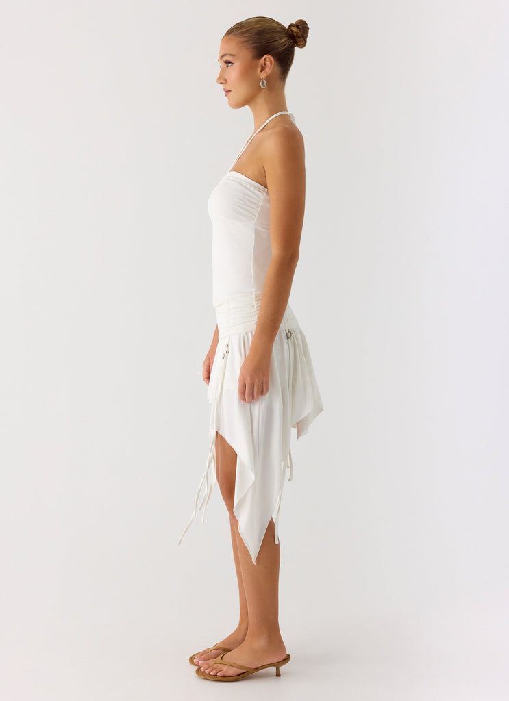 Khalida Jersey Halter Mini Dress - White White / US 16 Khalida Jersey Halter Mini Dress - White White / US 16