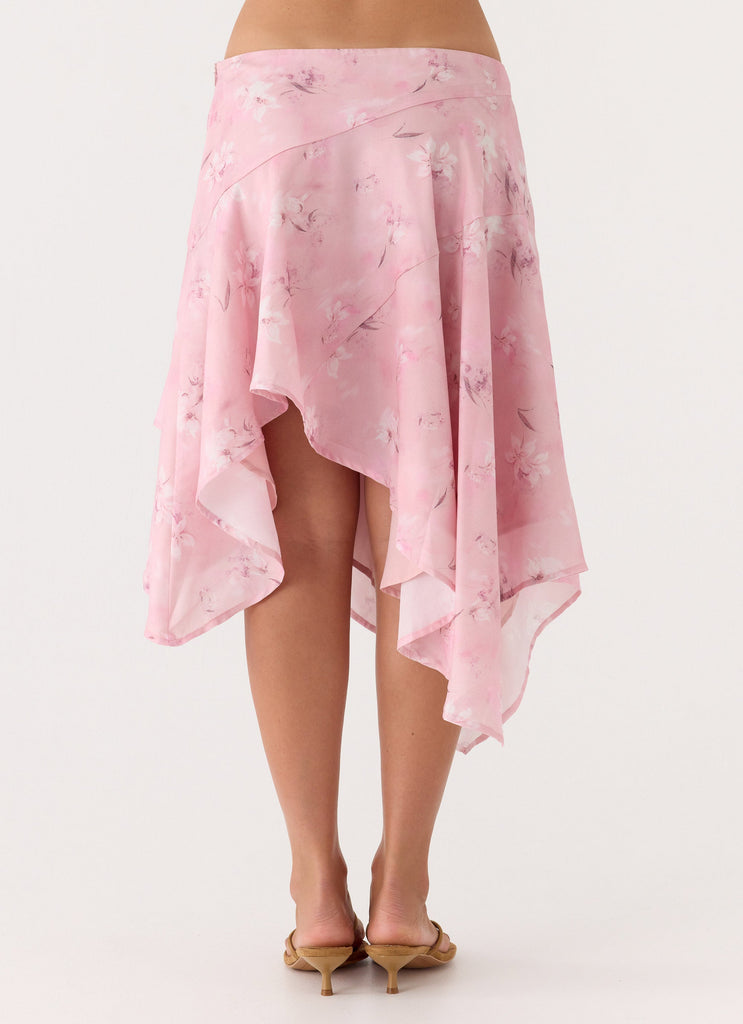 Kia Low Rise Asymmetrical Midi Skirt - Vintage Floral