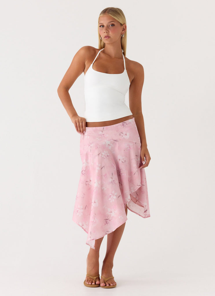 Peppermayo Exclusive - Kia Low Rise Asymmetrical Midi Skirt - Vintage Floral