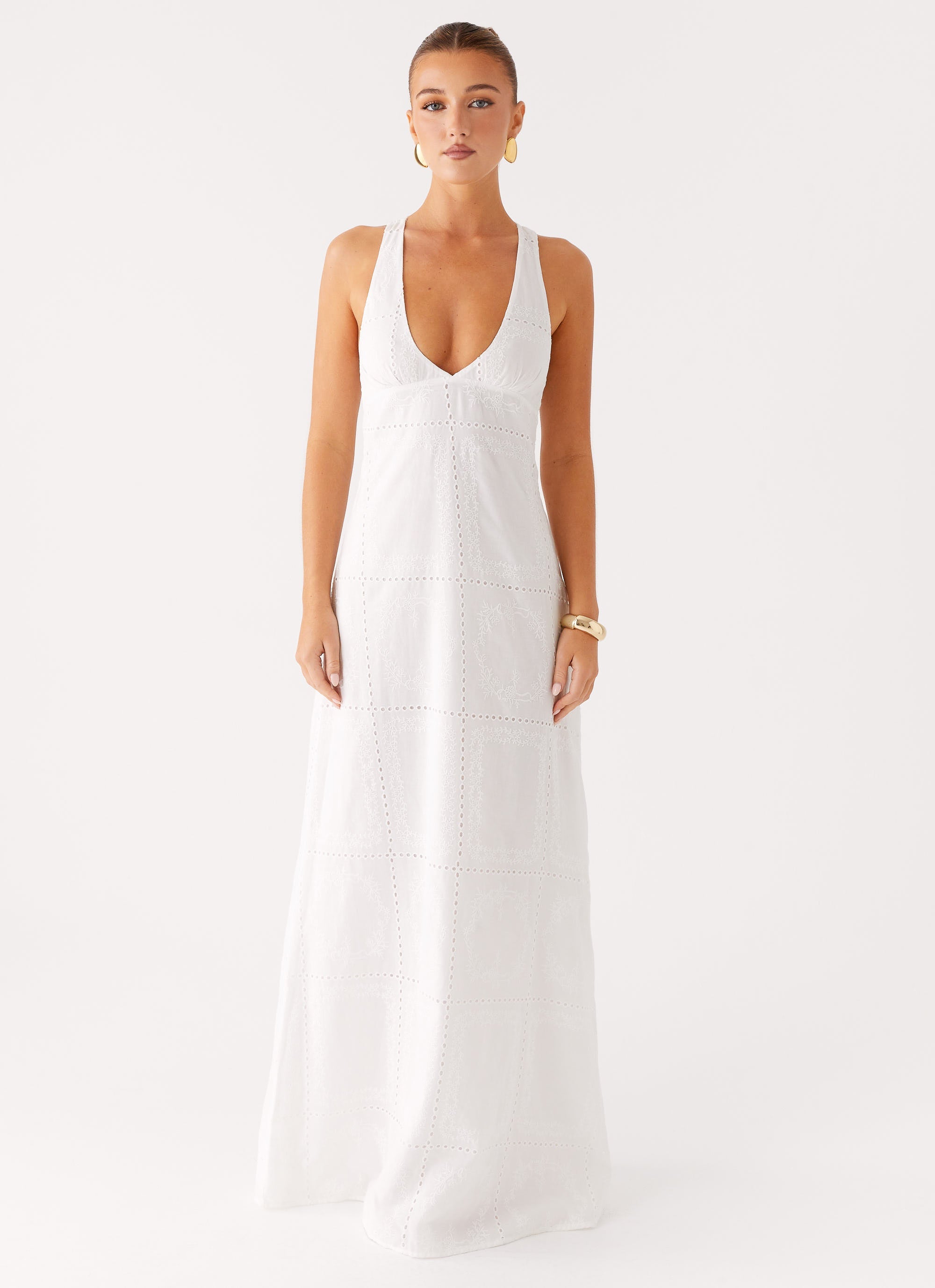 Kiana Halter Maxi Dress - White White / US 18 Kiana Halter Maxi Dress - White White / US 18