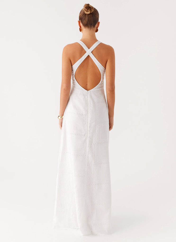 Kiana Halter Maxi Dress - White Peppermayo US Kiana Halter Maxi Dress - White Peppermayo US