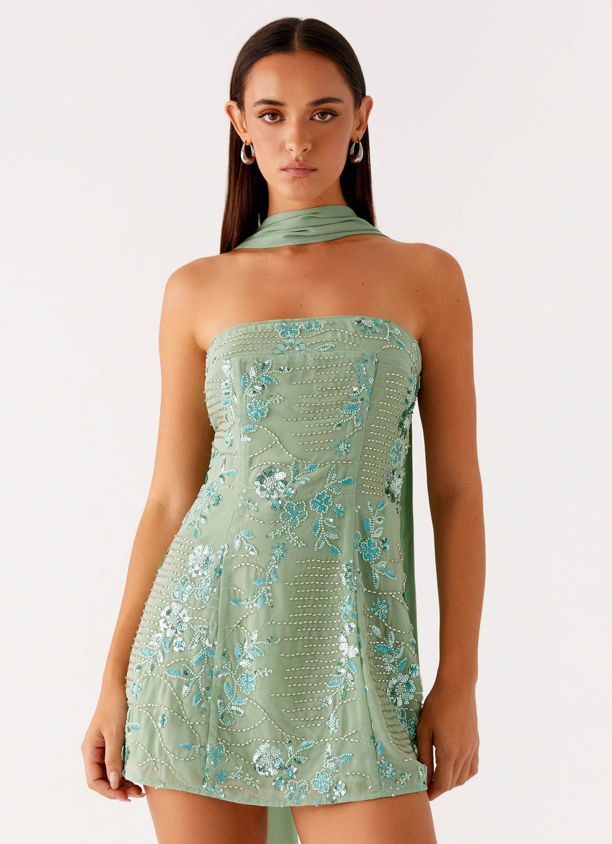 Sorority Rush Dress | Kiesha Strapless Scarf Mini Dress