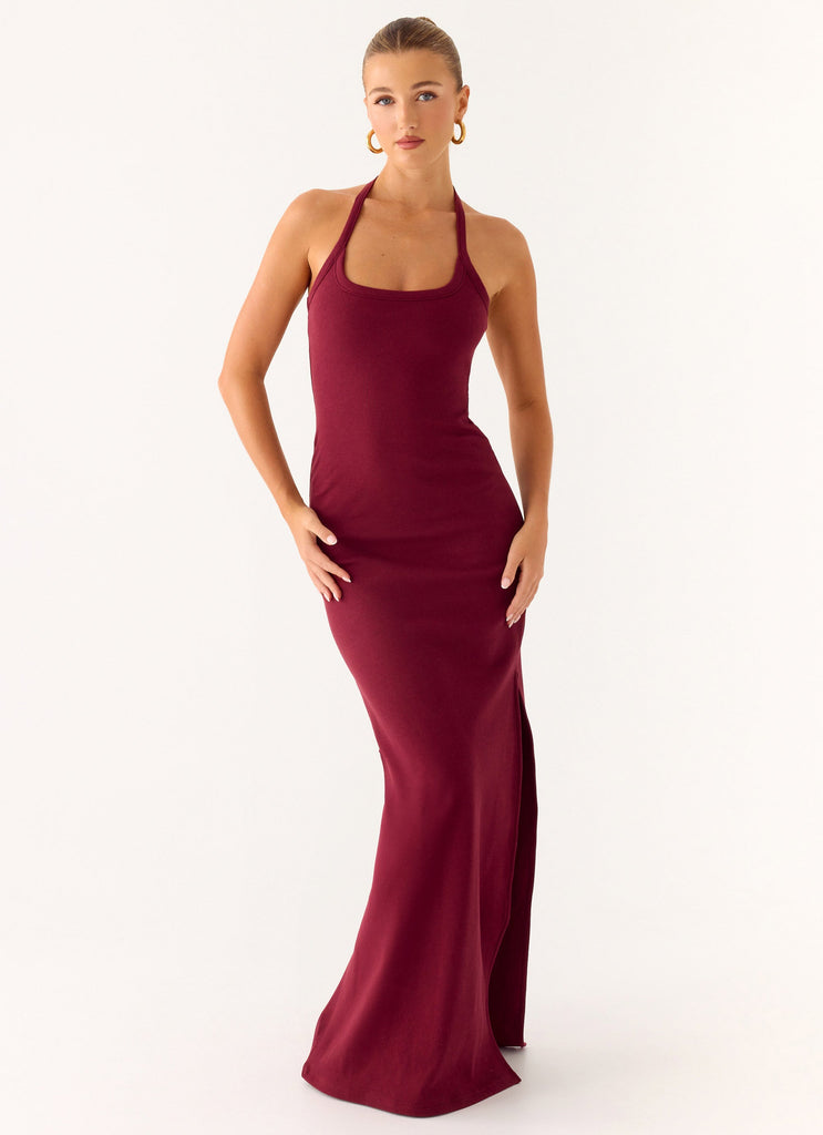 Kill This Love Ribbed Maxi Dress - Dark Cherry Dark Cherry / US 16 Kill This Love Ribbed Maxi Dress - Dark Cherry Dark Cherry / US 16