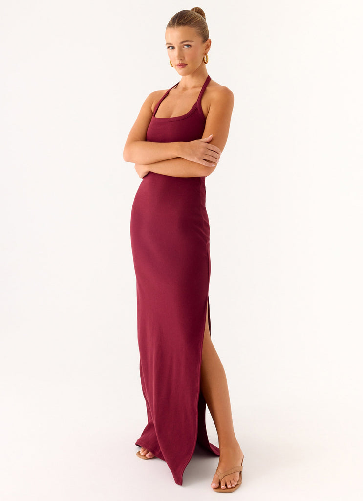Kill This Love Ribbed Maxi Dress - Dark Cherry Dark Cherry / US 16 Kill This Love Ribbed Maxi Dress - Dark Cherry Dark Cherry / US 16