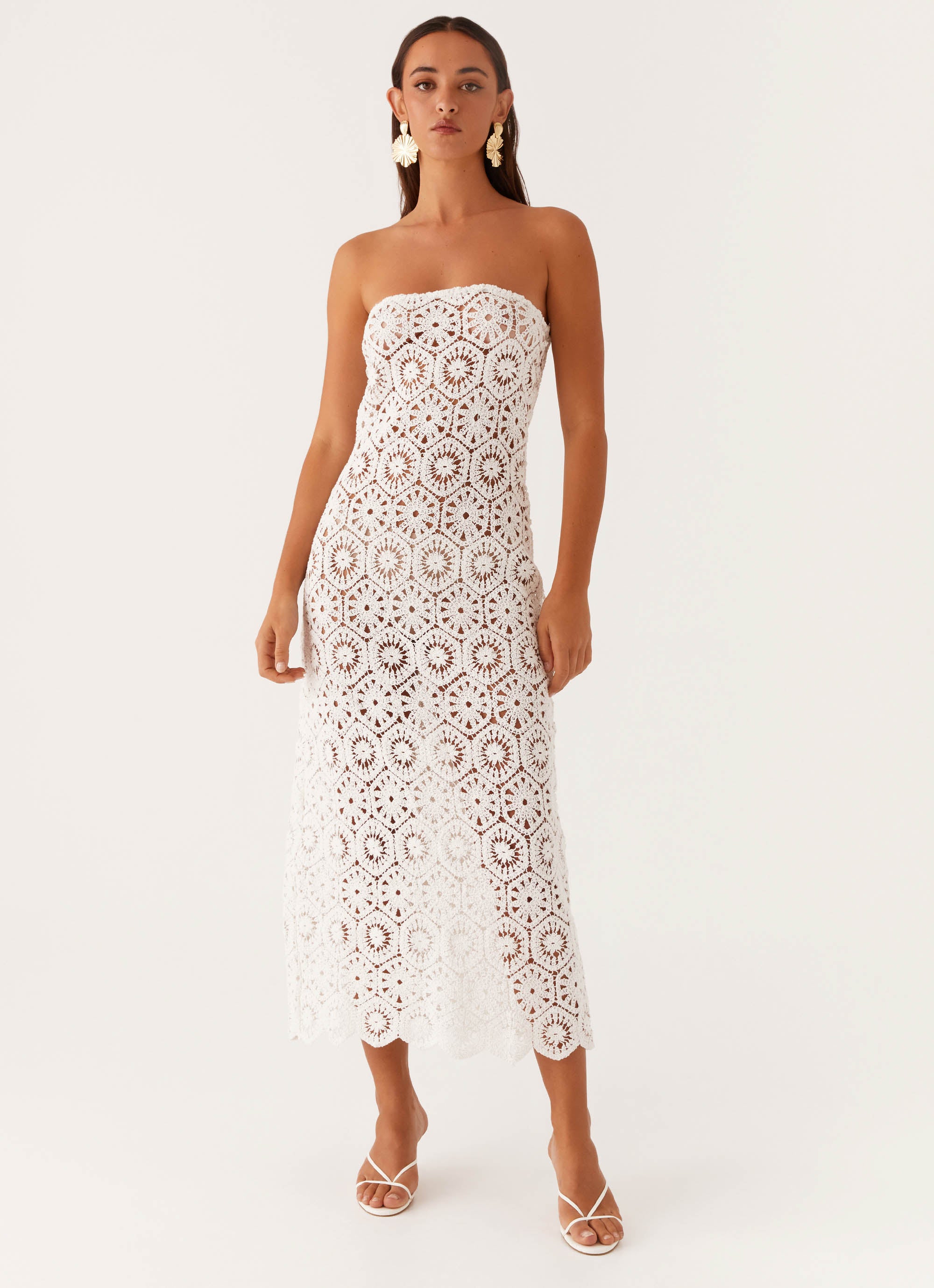 Kingsly Crochet Maxi Dress - White Peppermayo US Kingsly Crochet Maxi Dress - White Peppermayo US