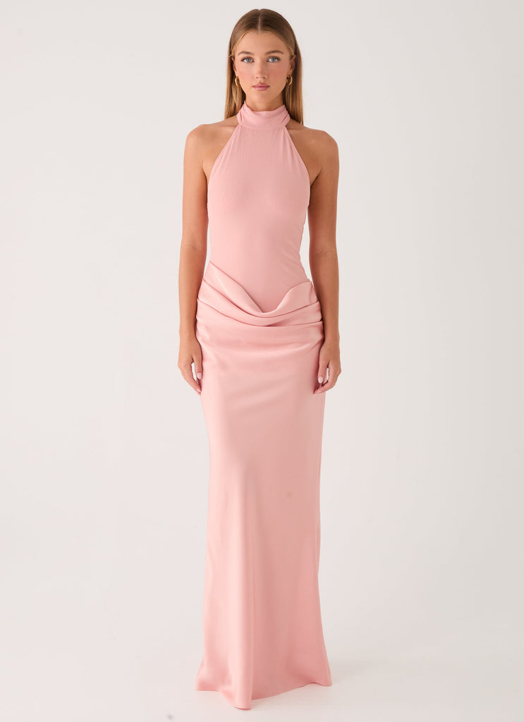 peach pink dress Kiyah Maxi Dress