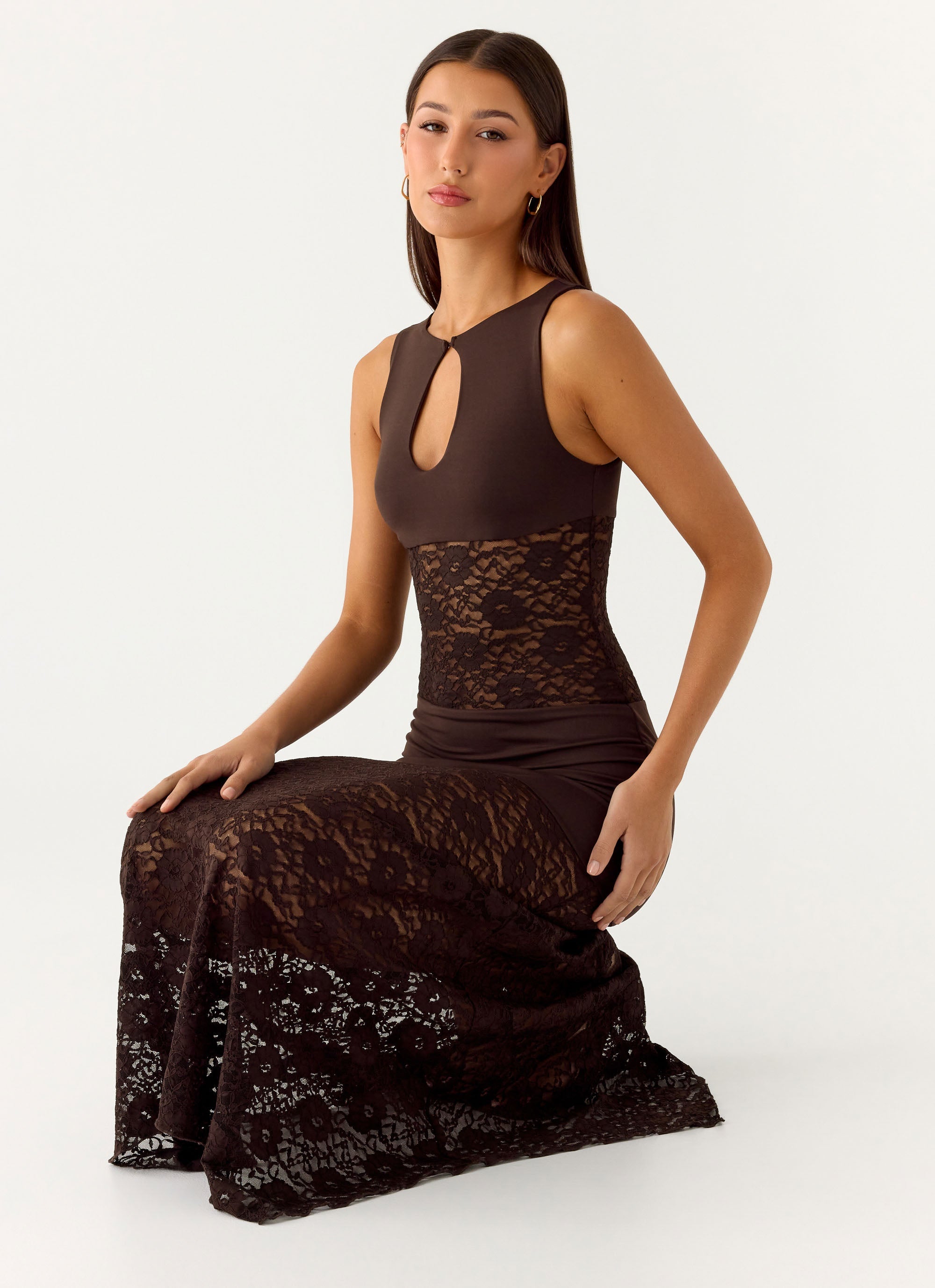 Koka Lace Maxi Dress - Cool Chocolate Cool Chocolate / US 8 Koka Lace Maxi Dress - Cool Chocolate Cool Chocolate / US 8
