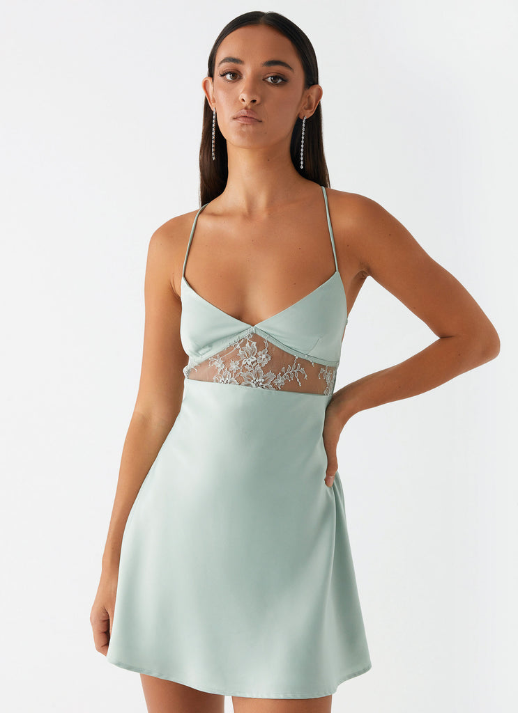 Korren Lace Mini Dress - Sage Peppermayo US Korren Lace Mini Dress - Sage Peppermayo US