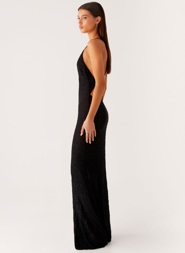 kaylia sequin maxi dress black Kaylia Sequin Maxi Dress - Black