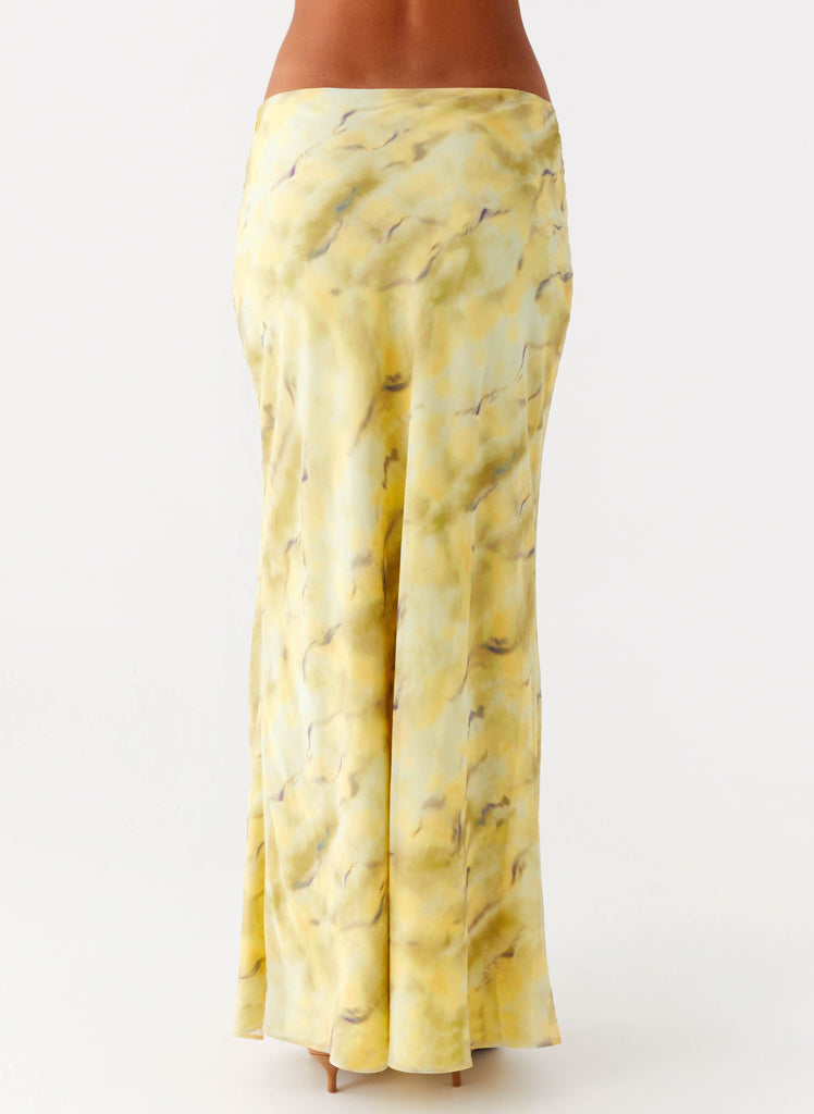 Kylo Low Rise Maxi Skirt - Yellow Tie Dye