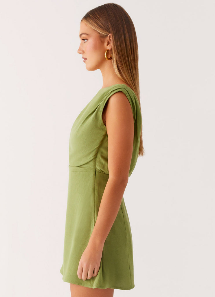 Lady Love Linen Mini Dress - Cactus Cactus / US 8 Lady Love Linen Mini Dress - Cactus Cactus / US 8