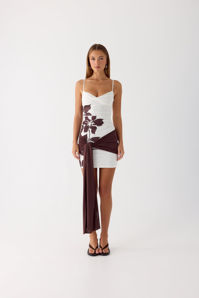 Laluma Mini Dress - White Tropic Floral