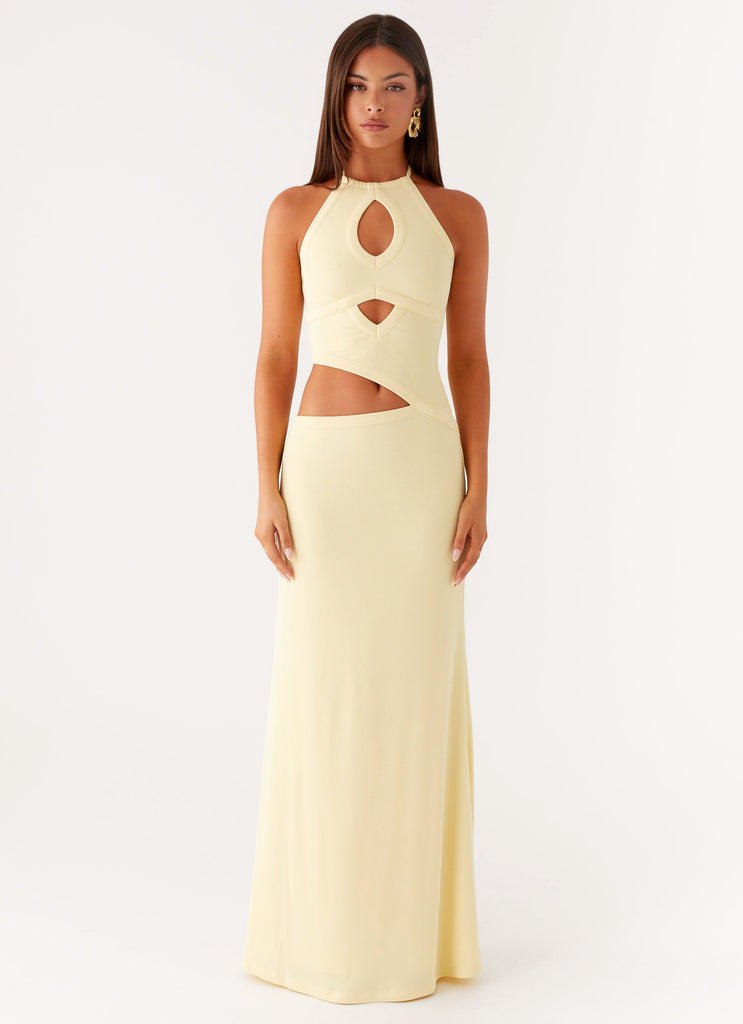 Lanah Cut Out Maxi Dress - Yellow Peppermayo US Lanah Cut Out Maxi Dress - Yellow Peppermayo US