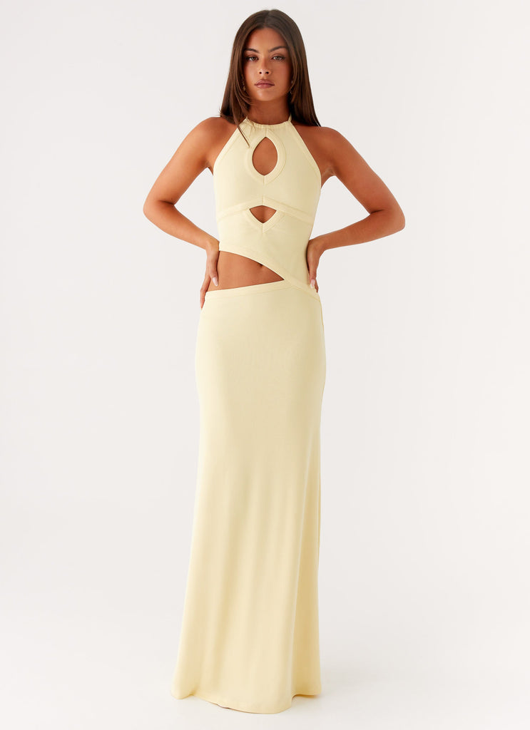 Lanah Cut Out Maxi Dress - Yellow Yellow / US 12 Lanah Cut Out Maxi Dress - Yellow Yellow / US 12