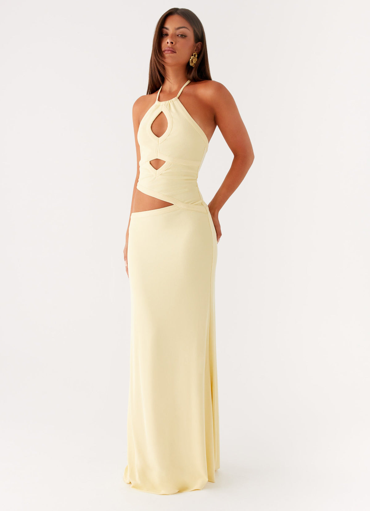 peppermayo yellow dress Mini by Peppermayo its the ultimate statement piece for sunset Lanah Cut Out Maxi Dress