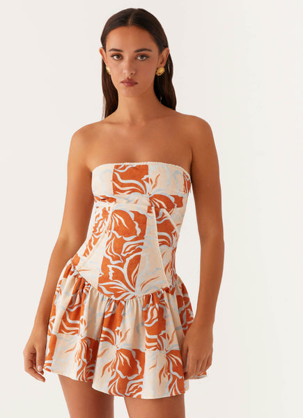 Larnie_Linen_Mini_Dress_Orange 