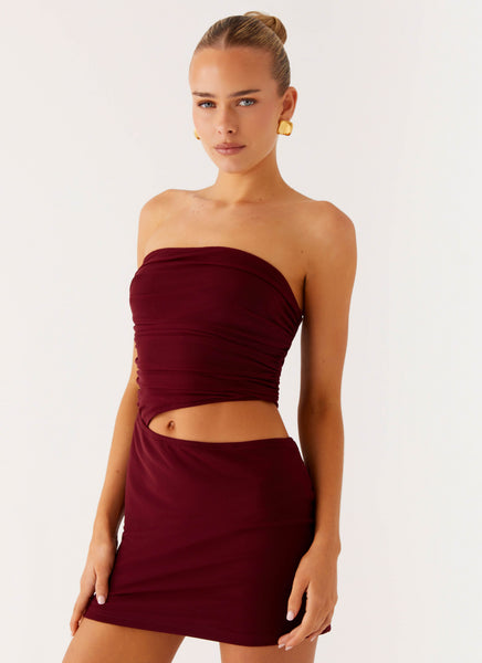 Last Heartbreak Mini Dress - Burgundy  Peppermayo US